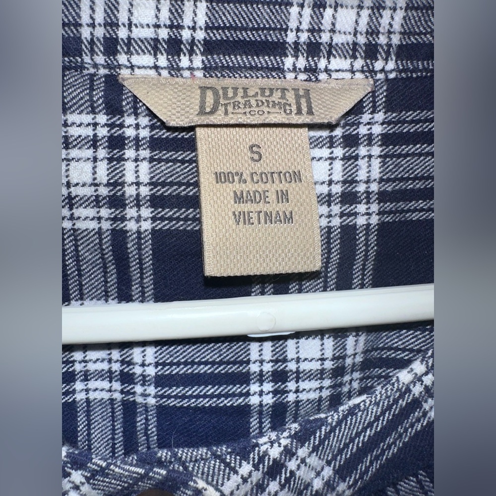 Duluth Trading Co 👚 Womens Blue Plaid Free Swingin' Tunic, Size Small, EUC! - Picture 3 of 4